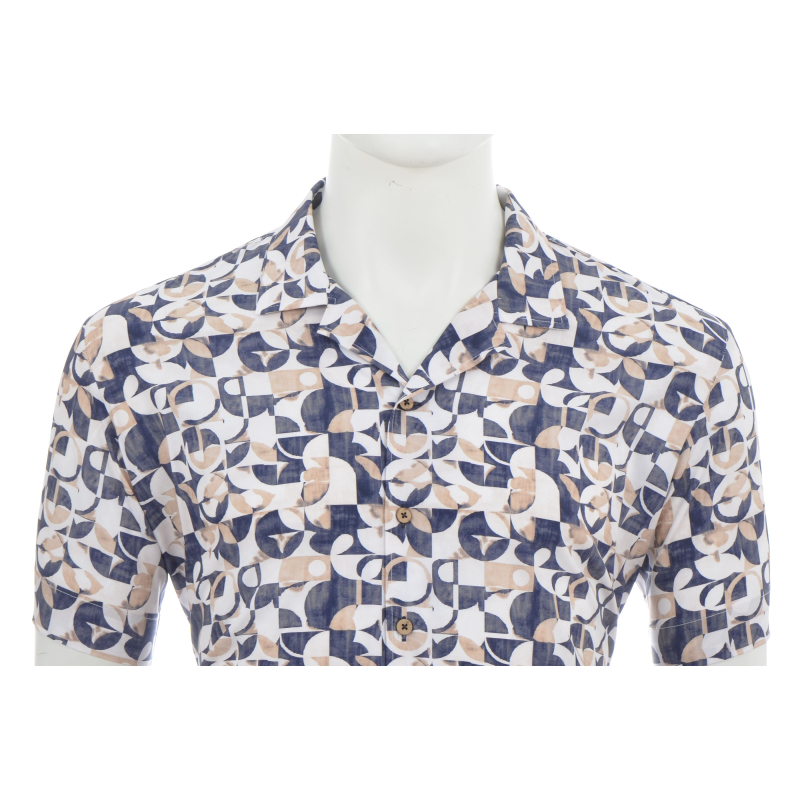 Eden Valley Overhemd Shapes Navy