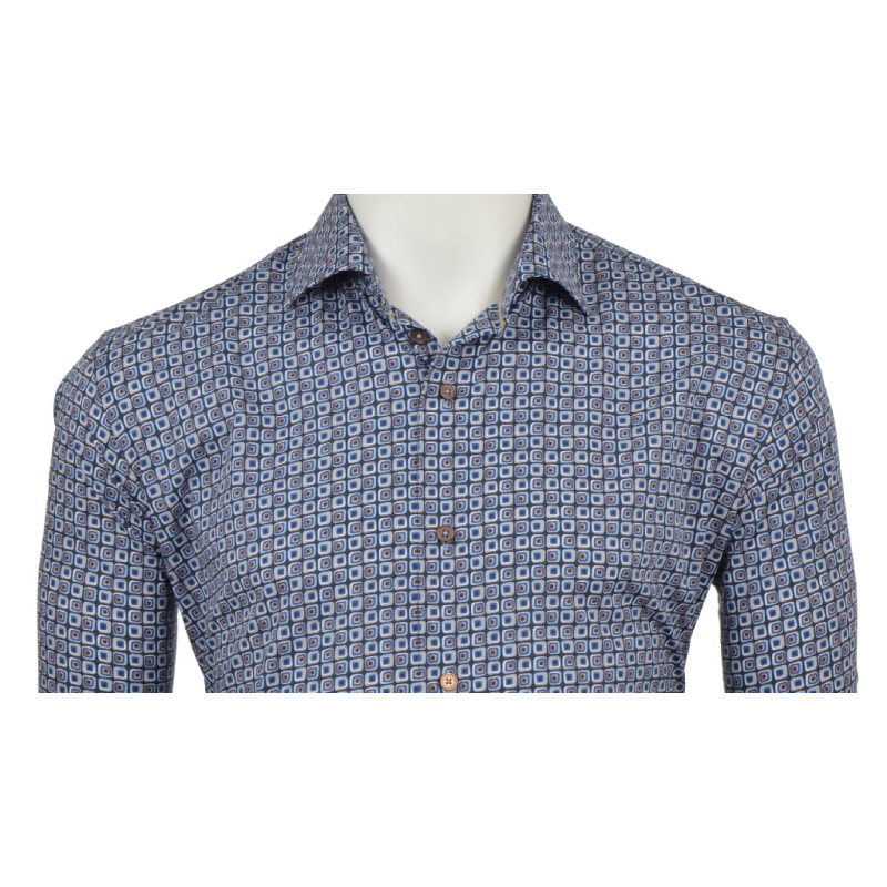 Eden Valley Overhemd Bubble Square Mid Blue