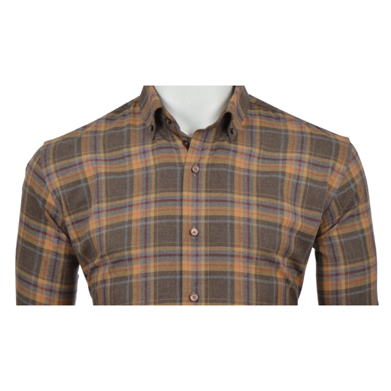 Eden Valley Overhemd Checked Orange