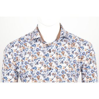 Eden Valley Overhemd Flowers Navy White