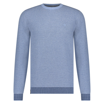 Fellows United Pullover Structured Mid Blue