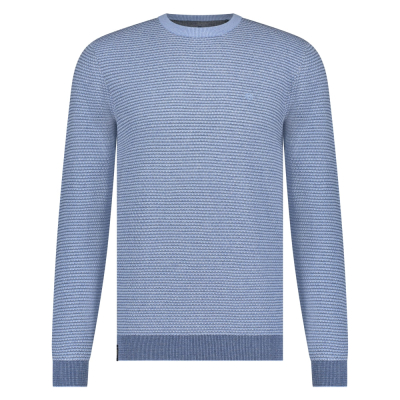 Fellows United Pullover Structured Mid Blue