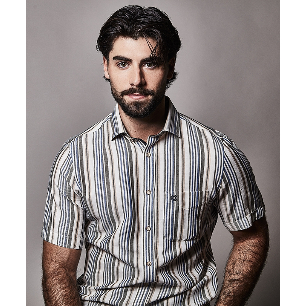 Fellows United Overhemd Stripe Green Moss