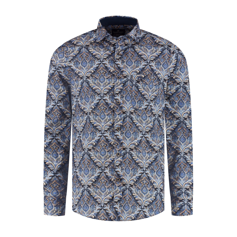 Fellows United Overhemd Paisley Mid Blue