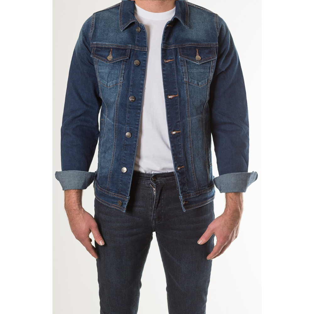 New Star Denim Jacket Harvard Stone Used