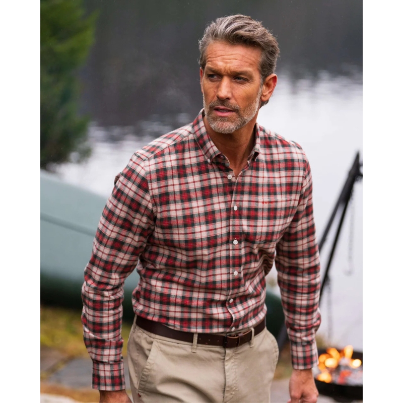 NZA New Zealand Auckland Shirt Checked Dark Hunter Red