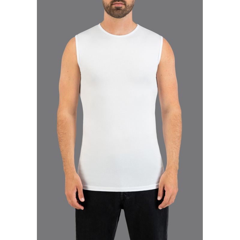 Slater T-Shirt Sleeveless O-neck White