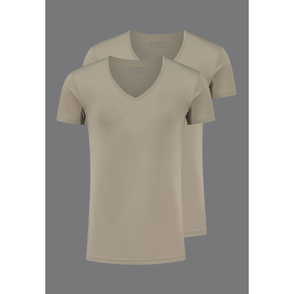 Slater T-Shirt V-Neck Khaki