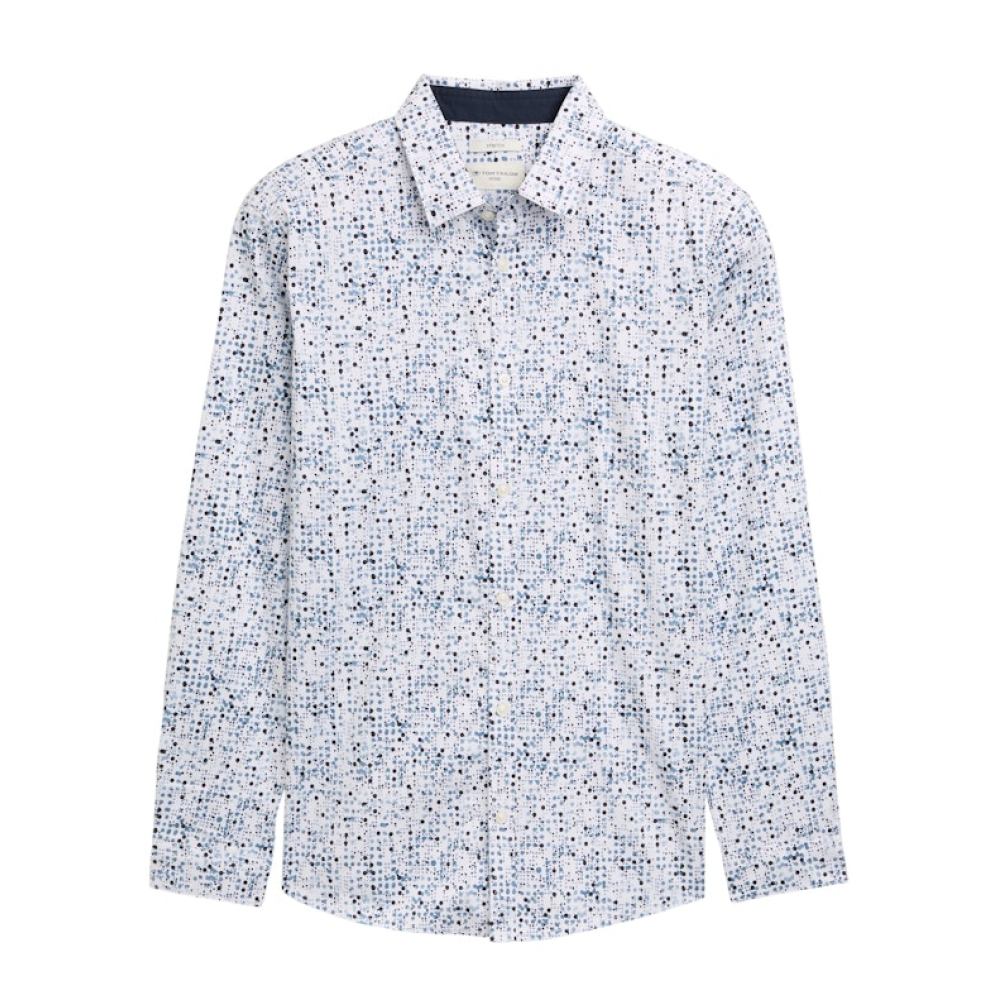 Tom Tailor Shirt Dots White Blue