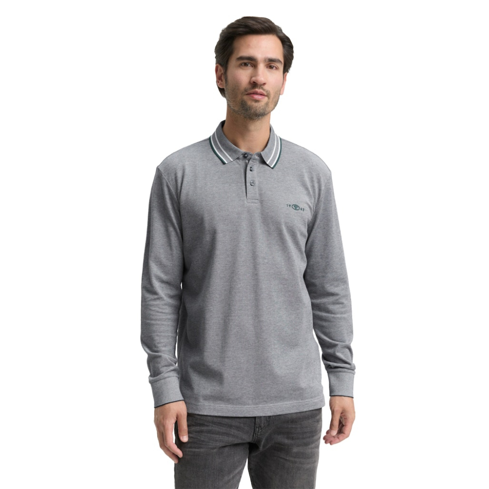 Tom Tailor Longsleeve Polo Shirt Navy White