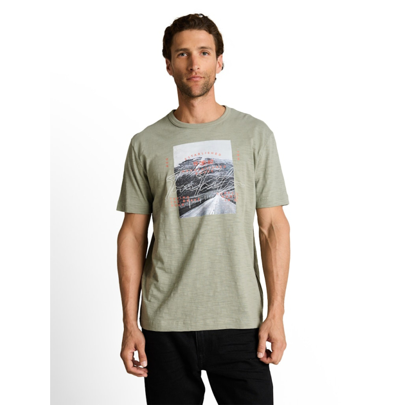 Tom Tailor T-Shirt Greyish Shadow Olive