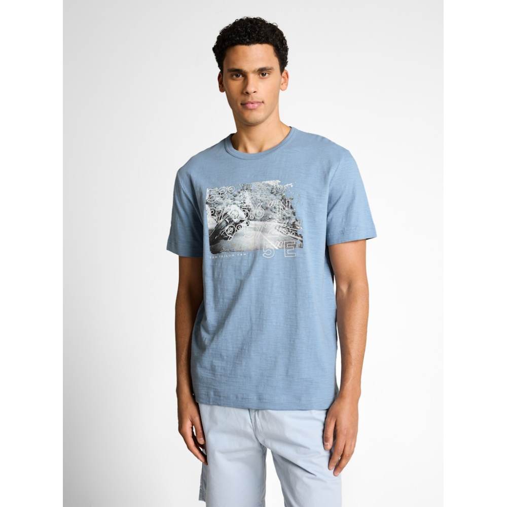 Tom Tailor T-Shirt Mountain Spring Blue