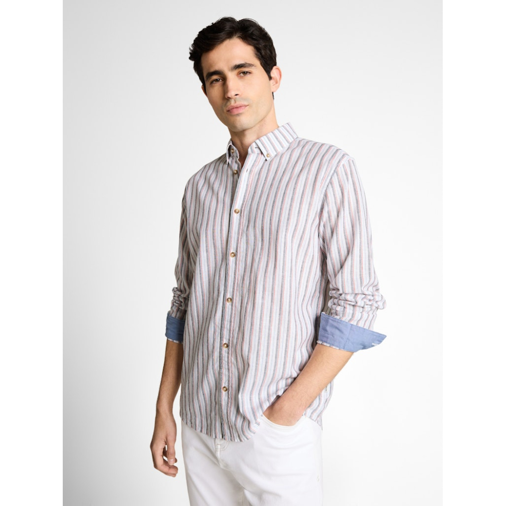 Tom Tailor Shirt Linnen Stripe White