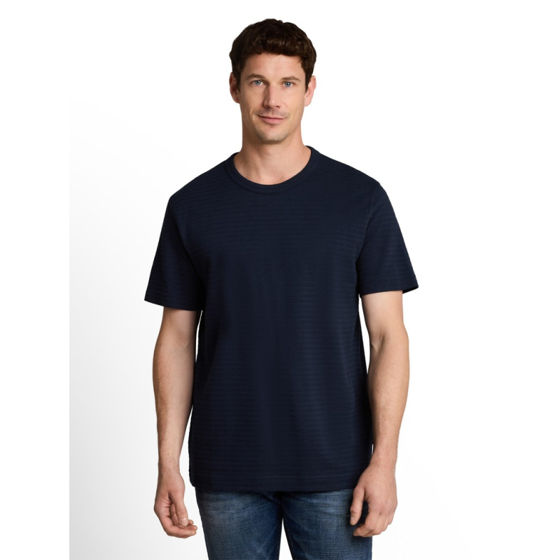 Tom Tailor T-Shirt Structured Sky Captain Blue
