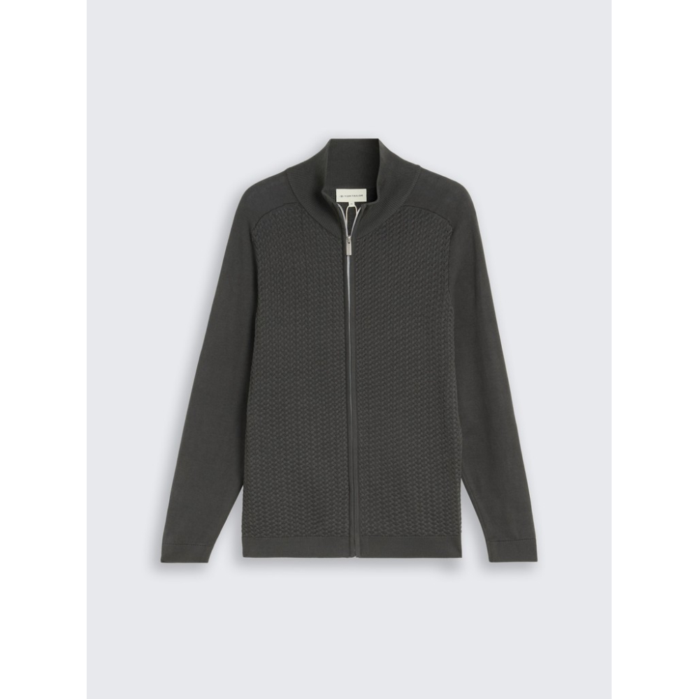 Tom Tailor Vest Structured Darkest Olive