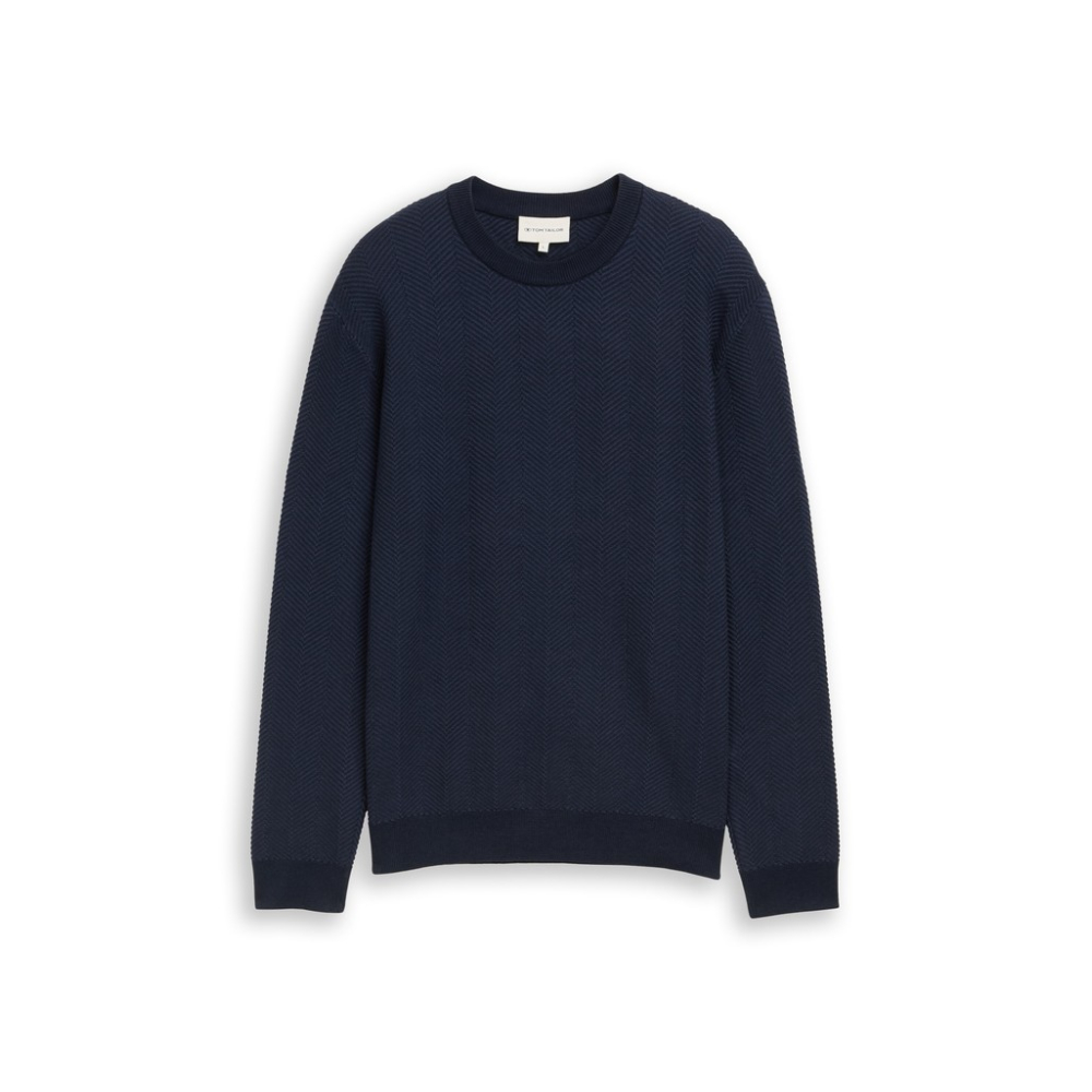 Tom Tailor Trui Herringbone Navy