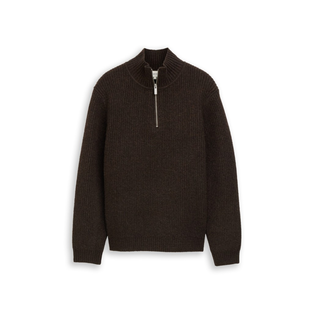Tom Tailor Trui Troyer Chunky Dark Chocolate