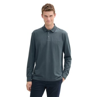 Tom Tailor Longsleeve Polo Shirt Stormy Blue