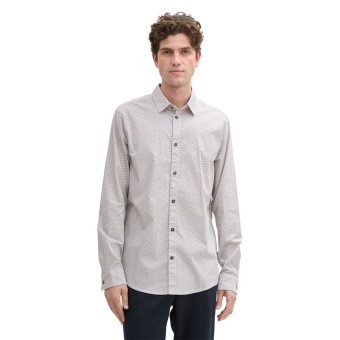Tom Tailor Shirt Zig Zag Off White