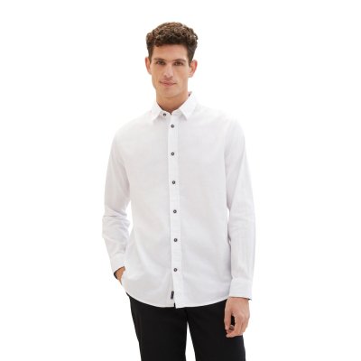 Tom Tailor Shirt Structured White Tom Tailor Shirt Structured White
