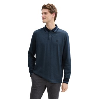 Tom Tailor Longsleeve Polo Shirt Navy Blue