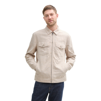 Tom Tailor Shirt Jacket Silver Ecru Chambray