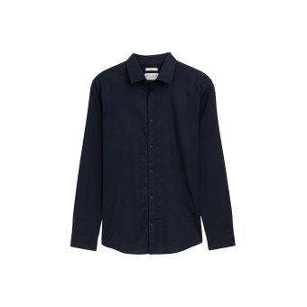Tom Tailor Shirt Linnen Sky Captain Blue