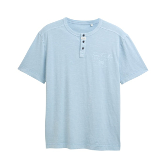 Tom Tailor T-Shirt Henley Light Powder Blue