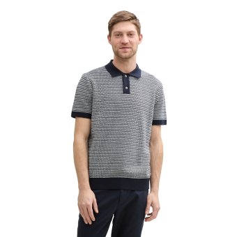 Tom Tailor Polo Shirt Stripe Navy White