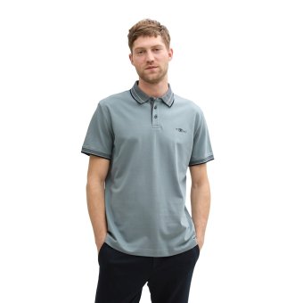 Tom Tailor Polo Shirt Pique Grey Mint