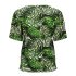 Geisha Top Jungle Green Off White