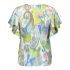 Geisha Blouse Top Paisley Off White Blue