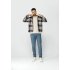 BlueFields Jacket Checked Cement Dark Blue