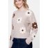 Geisha Sweater Big Flowers Sand Off White