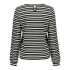 Geisha Top Ajour Striped Black Off White