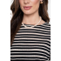 Geisha Top Ajour Striped Black Off White