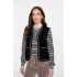 Geisha Top Ajour Striped Black Off White