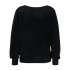 Red Button Sweater Bodi Fluffy Black