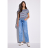 Street One Shirt Striped Dark Garden Green